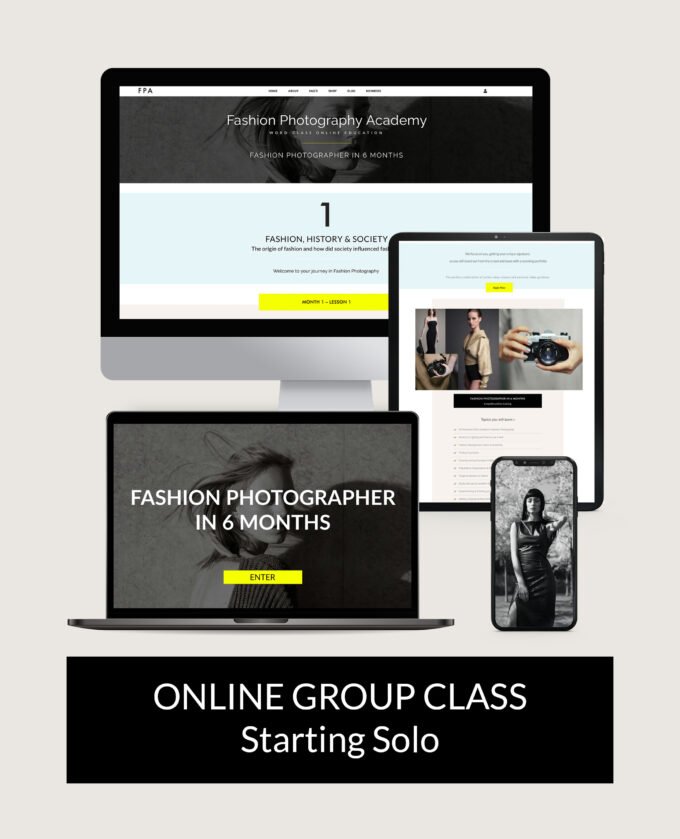 FASHION PHOTOGRAPHER IN 6 MONTHS - Online SOLO Training starting NOW
